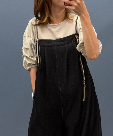 Pauline Bleu ポリーヌブロー　ジャージーデニム風サロペット
