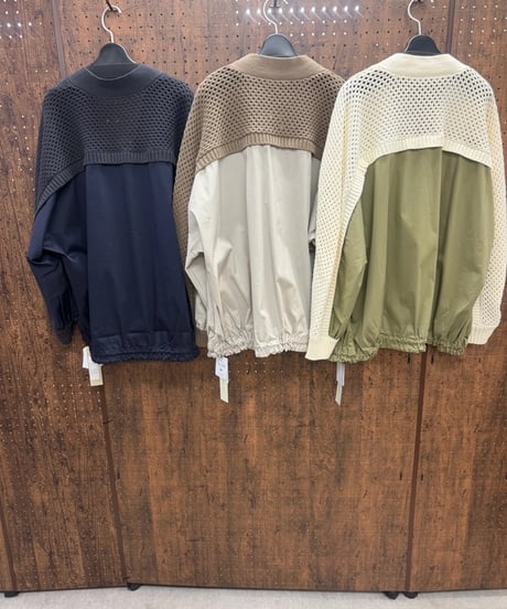 Uncarnet アンカルネ　メッシュニット切替 ジップブルゾン