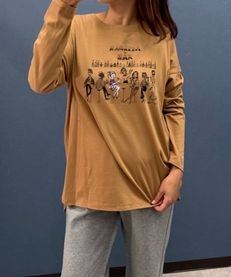 ATELIER SIX  アトリエシックス　刺繍ガール×BARプリントロンT