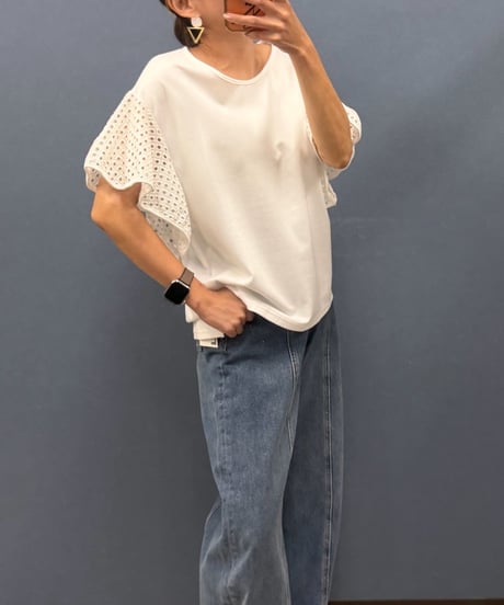Special☆ Pauline Bleu ポリーヌブロー　お袖レース フレアスリーブ プルオーバー