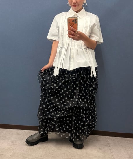 Pauline Bleu ポリーヌブロー　ドットシアー デザインスカー