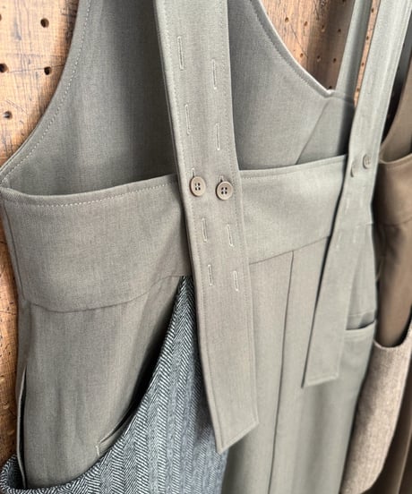 Pauline Bleu ポリーヌブロー  アシンメトリー異素材切替 ジャンパースカート