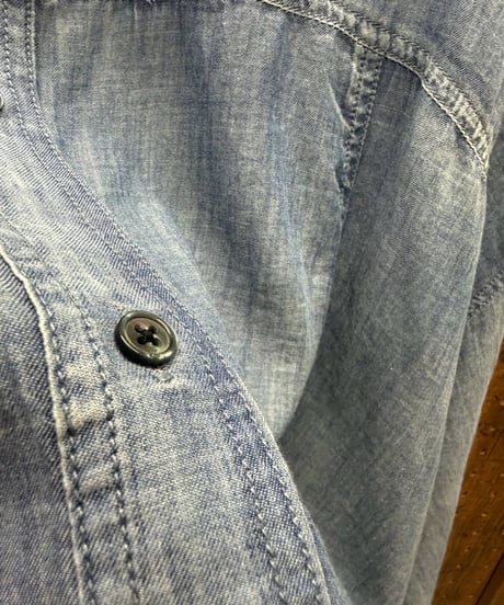 Dignite collier ディニテコリエ シアーデニム ドロストドルマンシャツ