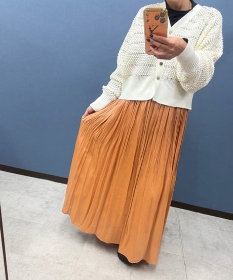 ATELIER SIX アトリエシックス　シャイニーワッシャープリーツロングスカート