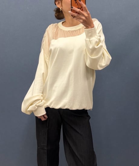 Pauline Bleu ポリーヌブロー　シアーチュール切替 プルオーバー