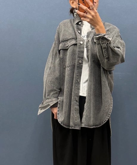 Dignite collier ディニテコリエ ウォッシュデニム オーバーシャツ