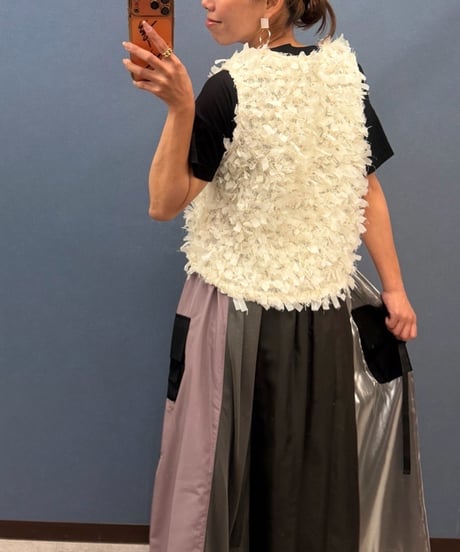 Uncarnet アンカルネ　フリンジジャガード Vネックベスト