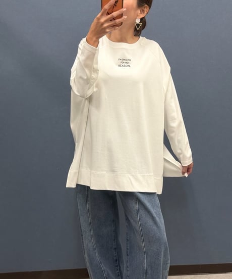 Dignite collier ディニテコリエ　前後着用OK ラグランロンT