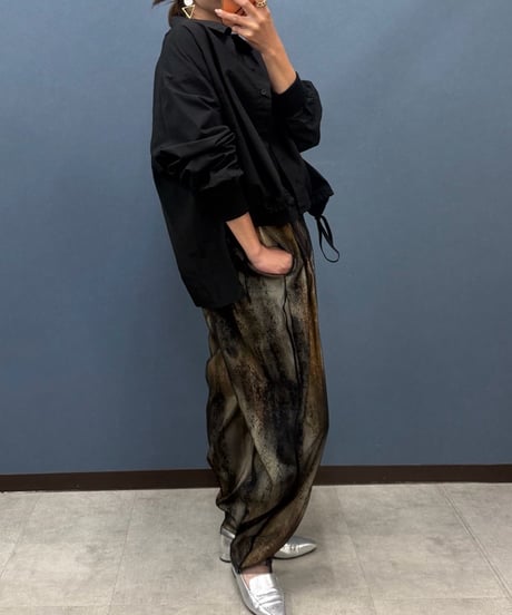 Pauline Bleu ポリーヌブロー　アートプリント チュールコクーンパンツ