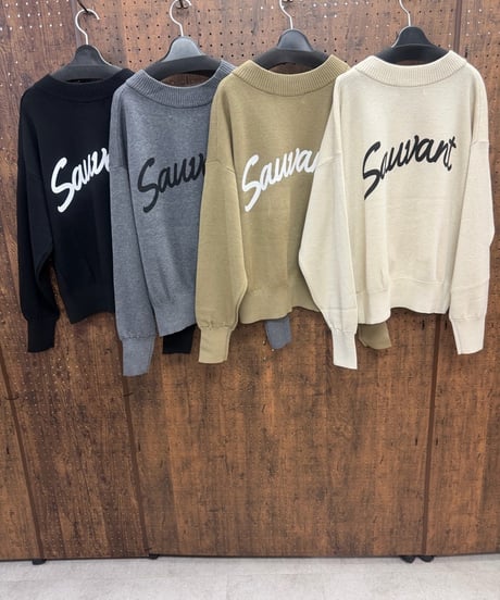 SUGAR ROSE シュガーローズ  バックロゴ Vネックニットプルオーバー