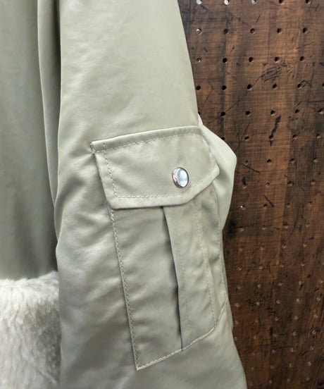 Dignite collier ディニテコリエ　異素材切替 ボアドッキングMA-1ブルゾン