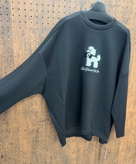 Pauline Bleu ポリーヌブロー　プードル立体モチーフプルオーバー