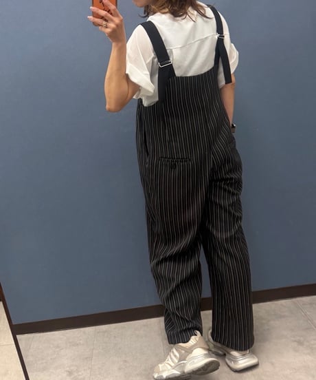 Pauline Bleu ポリーヌブロー　コクーンシルエットストライプサロペット