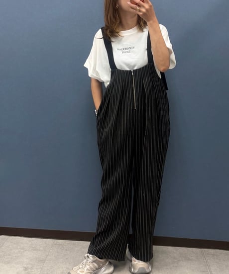 Pauline Bleu ポリーヌブロー　コクーンシルエットストライプサロペット