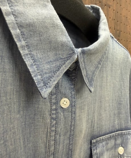 Dignite collier ディニテコリエ シアーデニム ショート丈シャツ