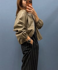 Pauline Bleu ポリーヌブロー　フェイクレザー ギャザースリーブブルゾン