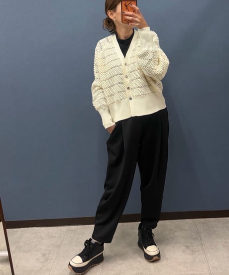 Pauline Bleu ポリーヌブロー　ソフトボンディング タック入り コクーンパンツ