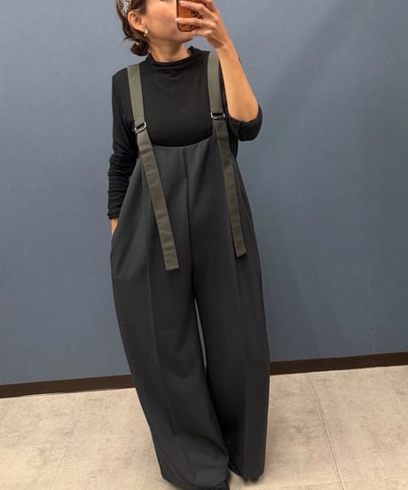 Pauline Bleu ポリーヌブロー  ショルダーストラップ ワイドサロペット