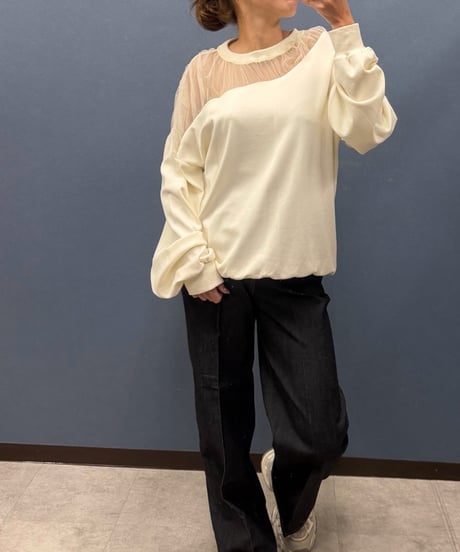 Pauline Bleu ポリーヌブロー　シアーチュール切替 プルオーバー