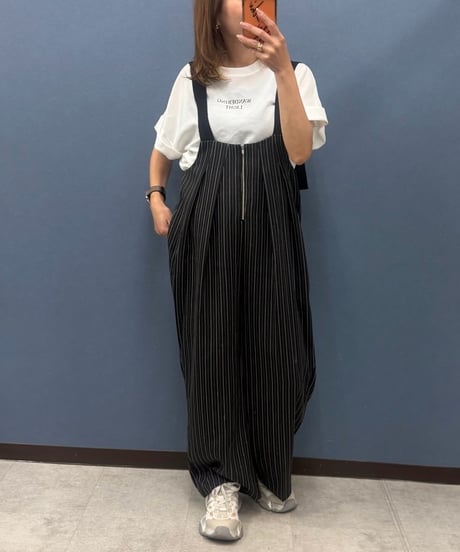 Pauline Bleu ポリーヌブロー　コクーンシルエットストライプサロペット