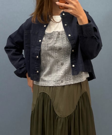 DONA MARIE　ドナマリー　ケープデザイン コンパクトデニムジャケット