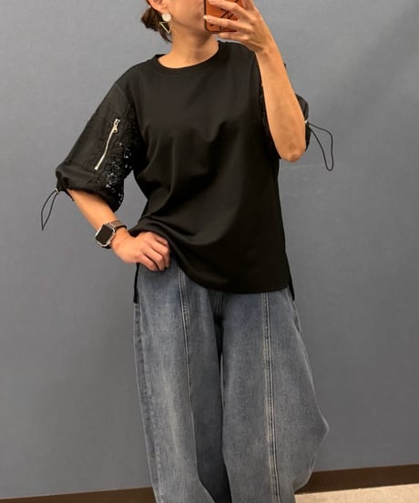 Special☆ Pauline Bleu ポリーヌブロー　お袖レースデザインプルオーバー