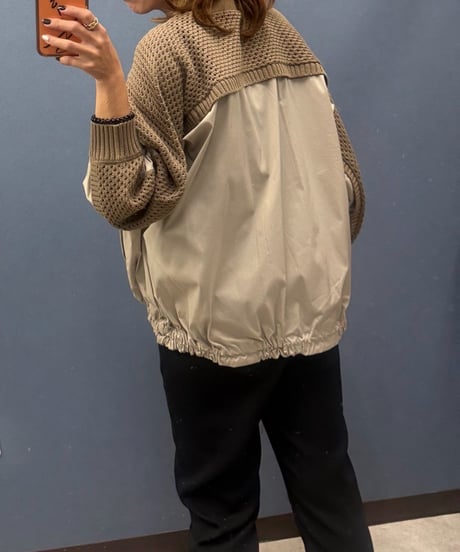 Uncarnet アンカルネ　メッシュニット切替 ジップブルゾン