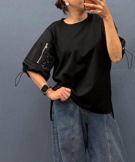 Special☆ Pauline Bleu ポリーヌブロー　お袖レースデザインプルオーバー