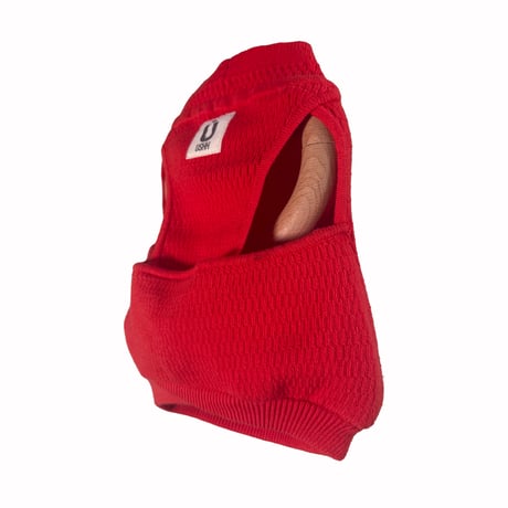 thermal knit cropped tank：Solid-Red //ｻｰﾏﾙﾆｯﾄｸﾛｯﾌﾟﾄﾞﾀﾝｸ：ｿﾘｯﾄﾞ-ﾚｯﾄﾞ
