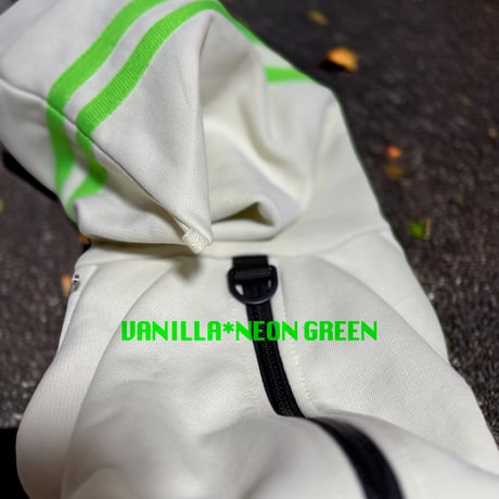 zip-up line jersey rompers：vanilla  //ｼﾞｯﾌﾟｱｯﾌﾟﾗｲﾝｼﾞｬｰｼﾞﾛﾝﾊﾟｰｽ :ﾊﾞﾆﾗ