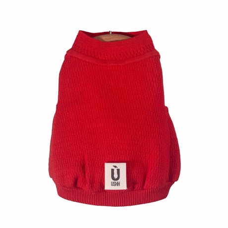 thermal knit cropped tank：Solid-Red //ｻｰﾏﾙﾆｯﾄｸﾛｯﾌﾟﾄﾞﾀﾝｸ：ｿﾘｯﾄﾞ-ﾚｯﾄﾞ