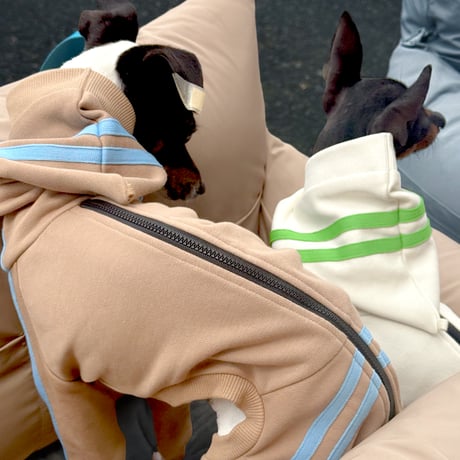 zip-up line jersey rompers：Camel Sand  //ｼﾞｯﾌﾟｱｯﾌﾟﾗｲﾝｼﾞｬｰｼﾞﾛﾝﾊﾟｰｽ :ｷｬﾒﾙ-ｻﾝﾄﾞ