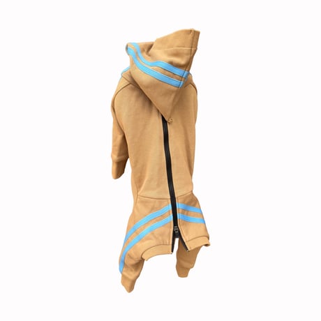 zip-up line jersey rompers：Camel Sand  //ｼﾞｯﾌﾟｱｯﾌﾟﾗｲﾝｼﾞｬｰｼﾞﾛﾝﾊﾟｰｽ :ｷｬﾒﾙ-ｻﾝﾄﾞ