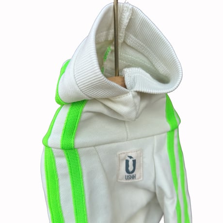 zip-up line jersey rompers：vanilla  //ｼﾞｯﾌﾟｱｯﾌﾟﾗｲﾝｼﾞｬｰｼﾞﾛﾝﾊﾟｰｽ :ﾊﾞﾆﾗ
