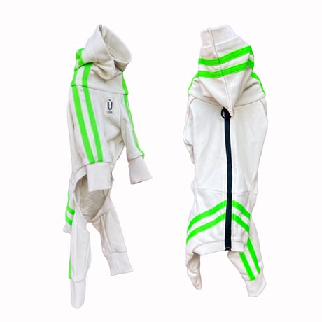 zip-up line jersey rompers：vanilla  //ｼﾞｯﾌﾟｱｯﾌﾟﾗｲﾝｼﾞｬｰｼﾞﾛﾝﾊﾟｰｽ :ﾊﾞﾆﾗ