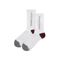 COMFORT SOCKS / WHITExGRAY/BURGUNDY