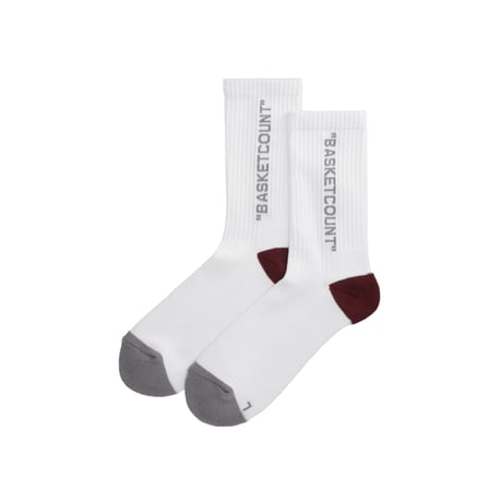 COMFORT SOCKS / WHITExGRAY/BURGUNDY