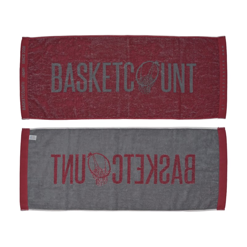 LOGO FACE TOWEL / BURGUNDY&GRAY | BASKETCOUNT(