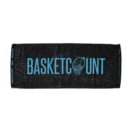LOGO FACE TOWEL  / BLACK&AQUA