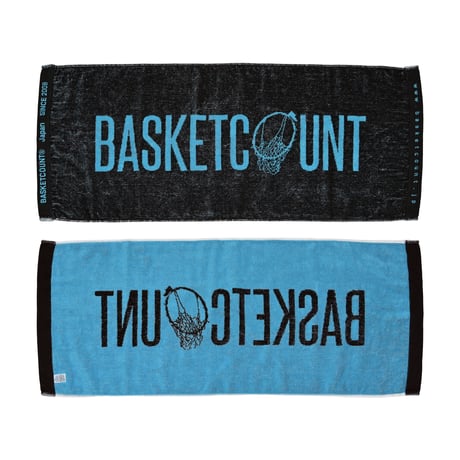 LOGO FACE TOWEL  / BLACK&AQUA