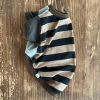 太ブラウンボーダーのTシャツ　　  x     【Mサイズ】