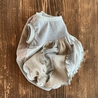 たてパッチのふんわりタンク　　ベージュリネン　ちょい萌え4本　　e　【SMサイズ】