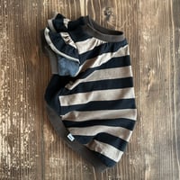 太ブラウンボーダーの萌え萌えTシャツ　  z      【Lサイズ】