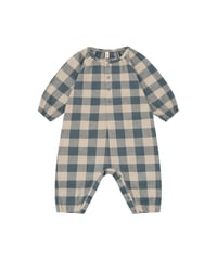 organic zoo/ Fog Blue Gingham Onesie
