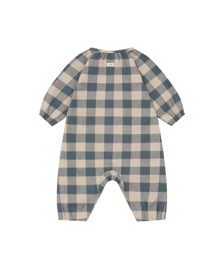 organic zoo/ Fog Blue Gingham Onesie