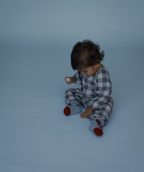 organic zoo/ Fog Blue Gingham Onesie