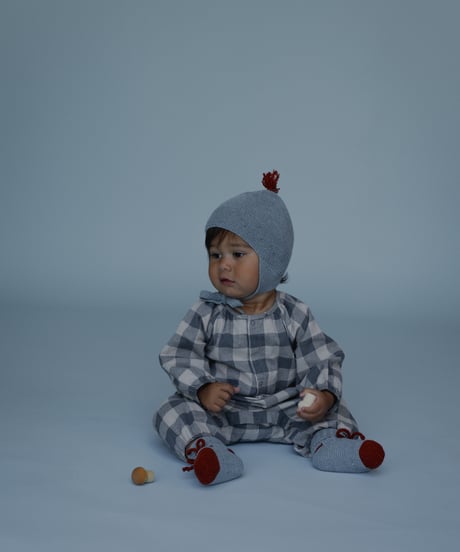 organic zoo/ Fog Blue Gingham Onesie