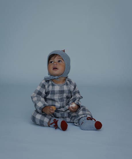 organic zoo/ Fog Blue Gingham Onesie