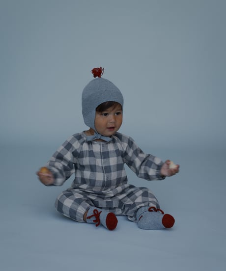 organic zoo/ Fog Blue Gingham Onesie