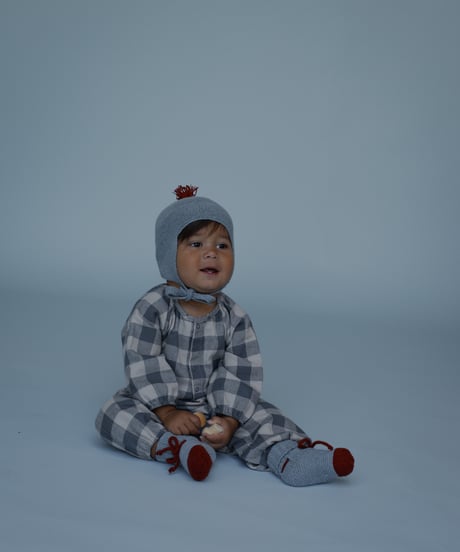 organic zoo/ Fog Blue Gingham Onesie